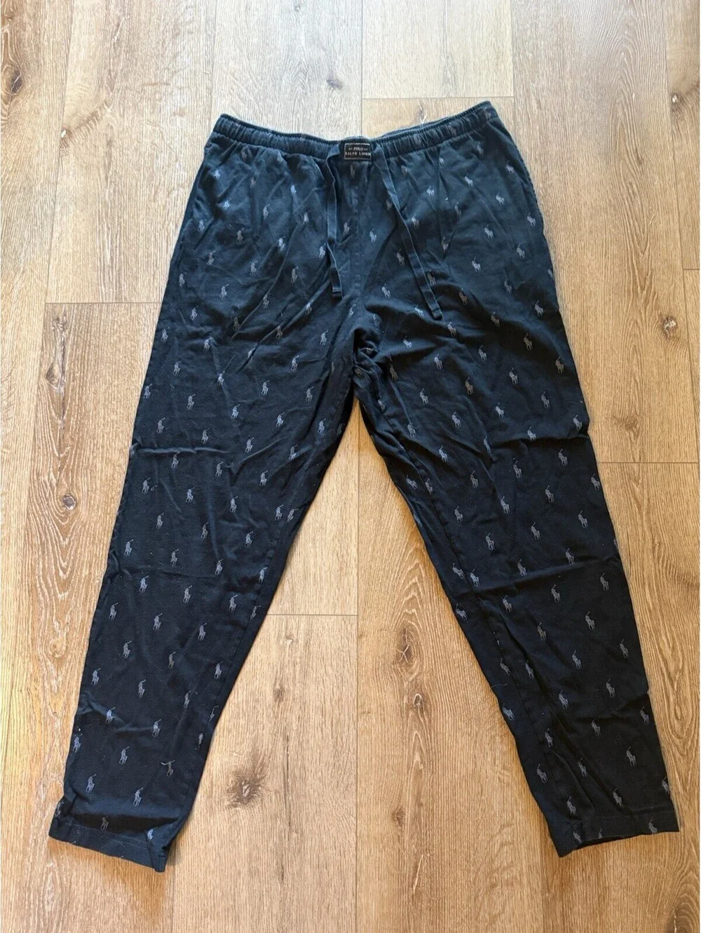 Polo Ralph Lauren Pants Mens Small Blue AOP Pony Jersey Joggers Pajama Sleep